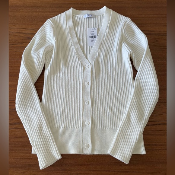 Suzy Shier Fur Trim Cardigan - Picture 7 of 8